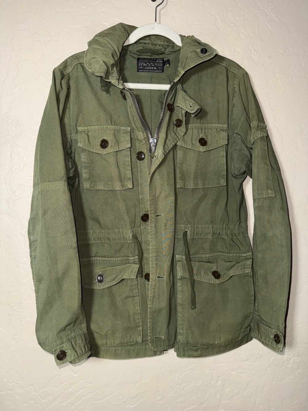 J. Crew army green vintage utility pocket jacket men’s size small